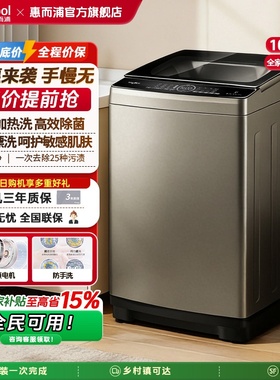 惠而浦10公斤家用全自动大容量波轮洗衣机高温除菌洗WVD101521RG