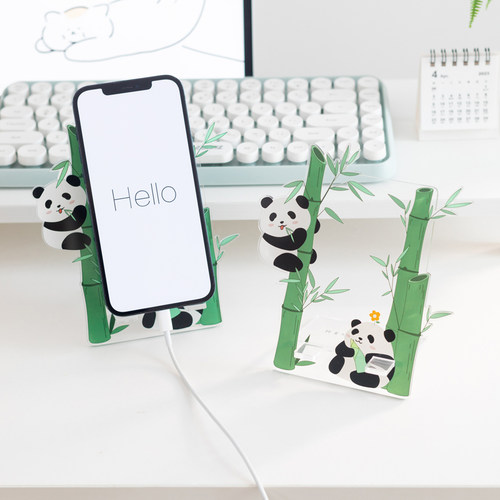 可爱桌面平板手机支架熊猫小摆件