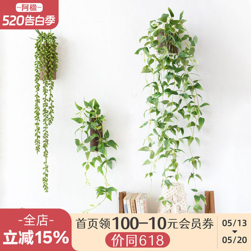 墙面仿真垂吊绿植物壁挂藤蔓装饰