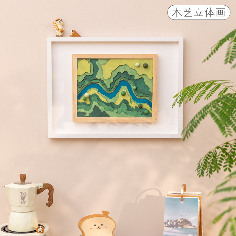 阿楹 餐边柜电视沙发背景墙3d立体壁画山水轻奢高级床头装饰挂件图片