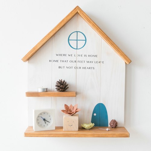 简约创意实木墙上置物架遮丑装饰