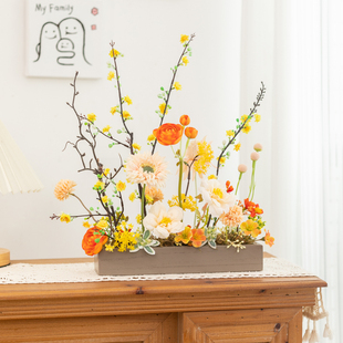 阿楹 饰假盆栽 冰箱顶空调上方仿真花草摆件电视柜厨房布置春天装