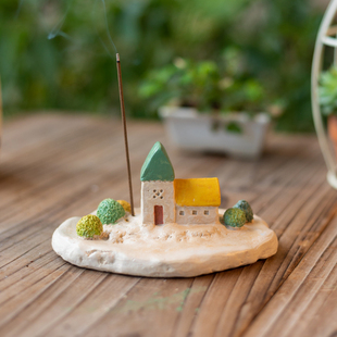 阿楹 日系香插可爱香薰炉小众高级摆件不落灰点线香托盘塔香底座