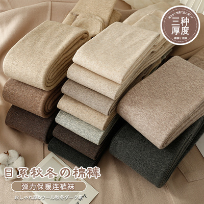 奶咖色连裤袜秋冬加绒加厚黑灰色