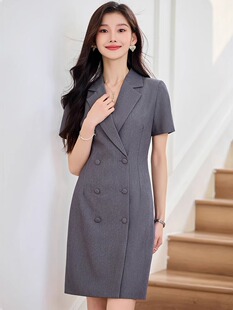 职业西装连衣裙女夏季修身休闲气质前台工装裙售楼部珠宝店工作服