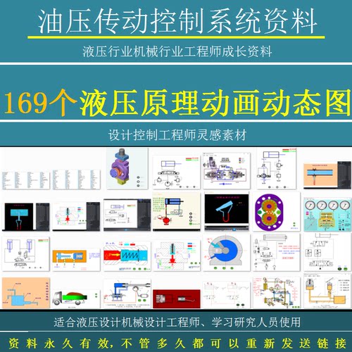 动态液压原理图油压回路传动系统控制动画打包素材169个资料swf