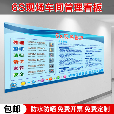 企业生产七大浪费宣传看板现场品质管理展板工厂车间精益生产质量