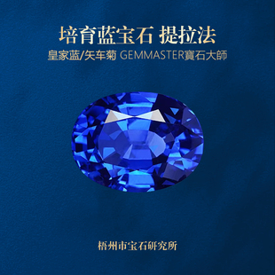 提拉法实验室培育蓝宝石椭圆形蛋形 皇家蓝矢车菊蓝宝石裸石