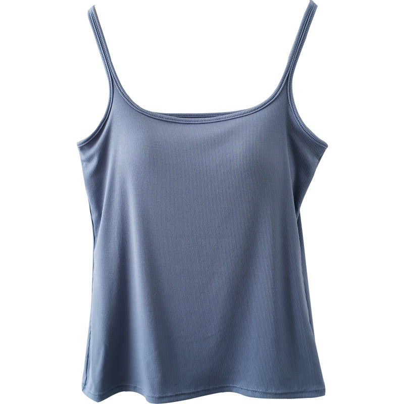 브래지어는 필요하지 않습니다  해변에 작은 서스펜더 벨트가 달린 핫한 소녀 상의 가슴 패드가 있는 컬러풀한 도파민 스레드 조끼