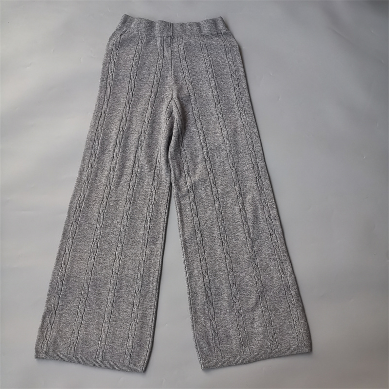 高腰阔腿裤羊绒裤长裤