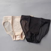 女夏季 新品 日系针织高级感中腰真丝缎面网纱女士纯欲桑风蚕丝内裤