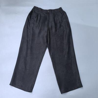 100%重磅真丝香云纱花萝休闲裤女桑蚕丝宽松百搭长裤透气阔腿裤