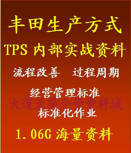 精品 TPS丰田生产方式精选合集 独家内部资料 突出实战 1G大容量