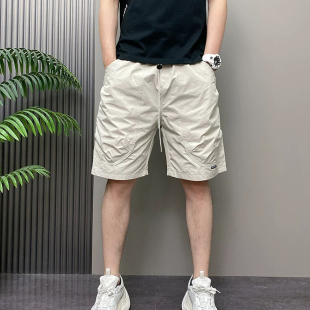 阔腿短裤 大口袋速干工装 男夏季 大码 美式 宽松休闲直筒五分中裤 薄款