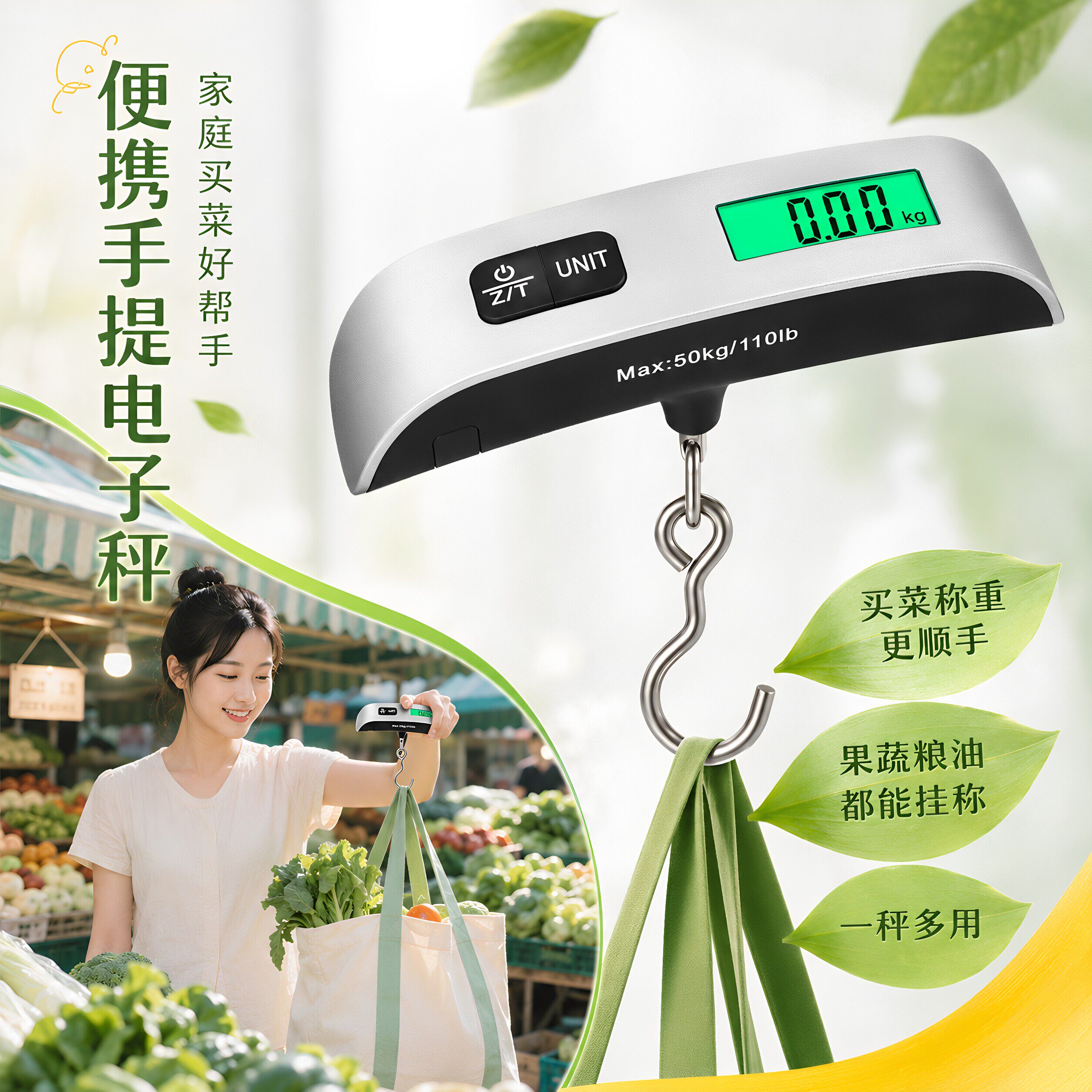 高精度迷你便携手提电子秤
