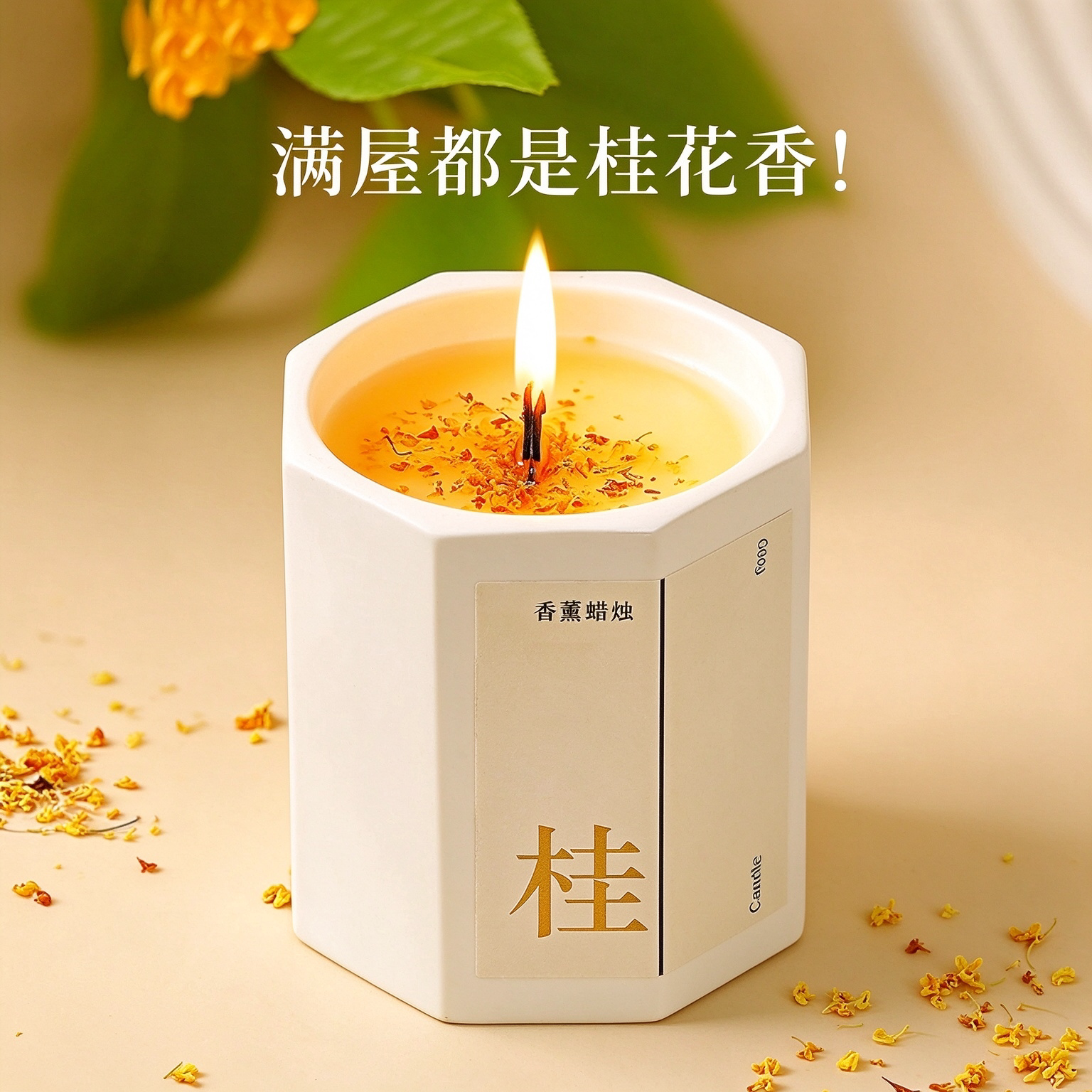 桂花香薰蜡烛持久高级礼物