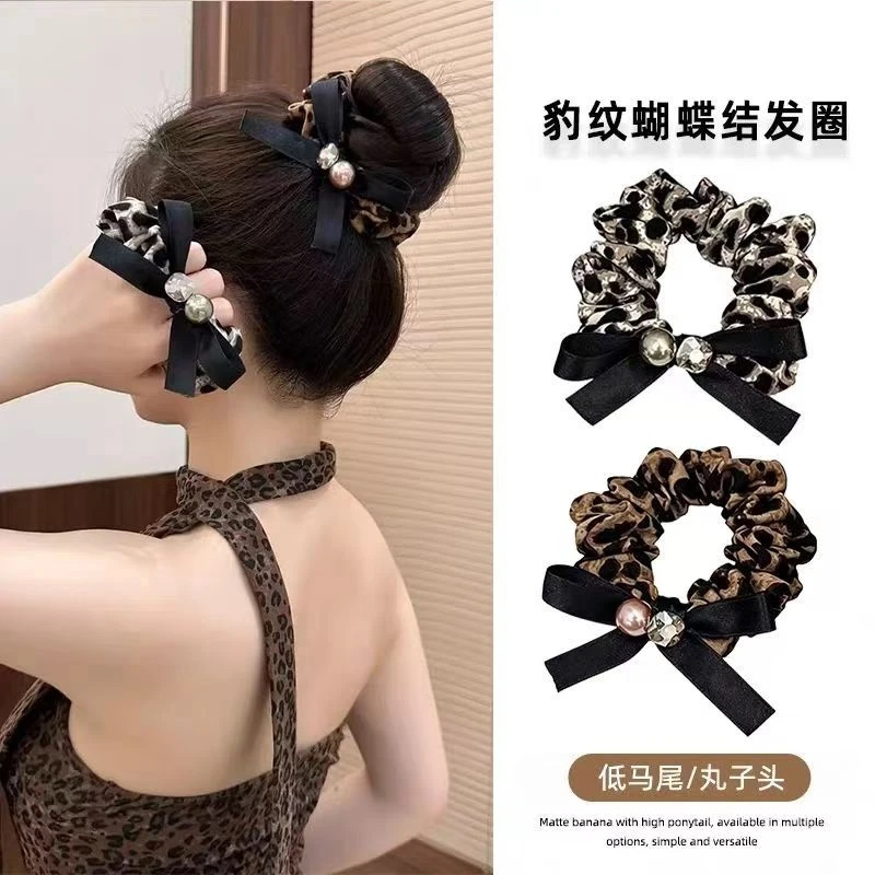 复古缎带蝴蝶结大肠发圈高弹耐用