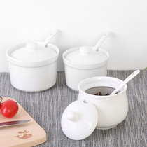 Household ceramic seasoning bottle seasoning box kitchen supplies salt pot sugar pot seasoning monosodium glutamate material storage bottle