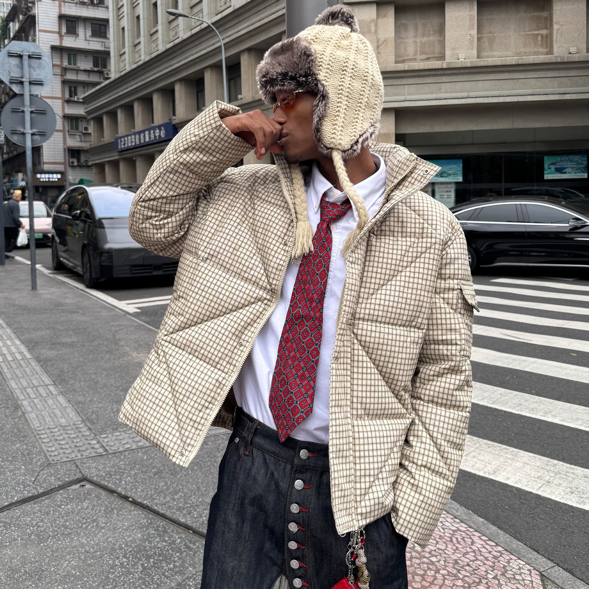 STEEPC新款格纹棉服外套