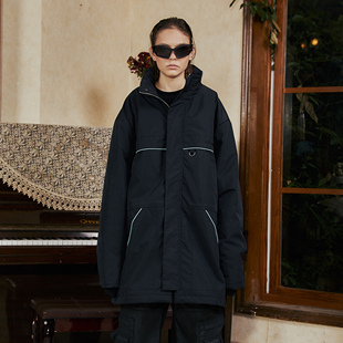 STEEPC 秋冬长款重磅绗棉解构机警感棉衣外套