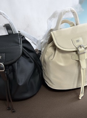 韩国小众设计师DP品牌24新款休闲百搭通勤尼龙料配皮双肩包手提包