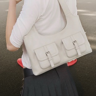 韩国小众设计师ST品牌24新款休闲百搭通勤托特包手提包菲卡包