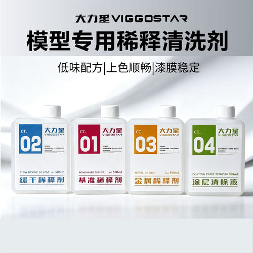 大力星高达模型油漆稀释剂CT01~CT04喷笔洗笔/脱漆液500ML