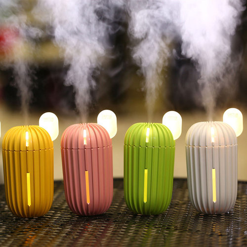 创意简约仙人掌加湿器 办公室桌面静音usb大雾加湿器带灯礼品
