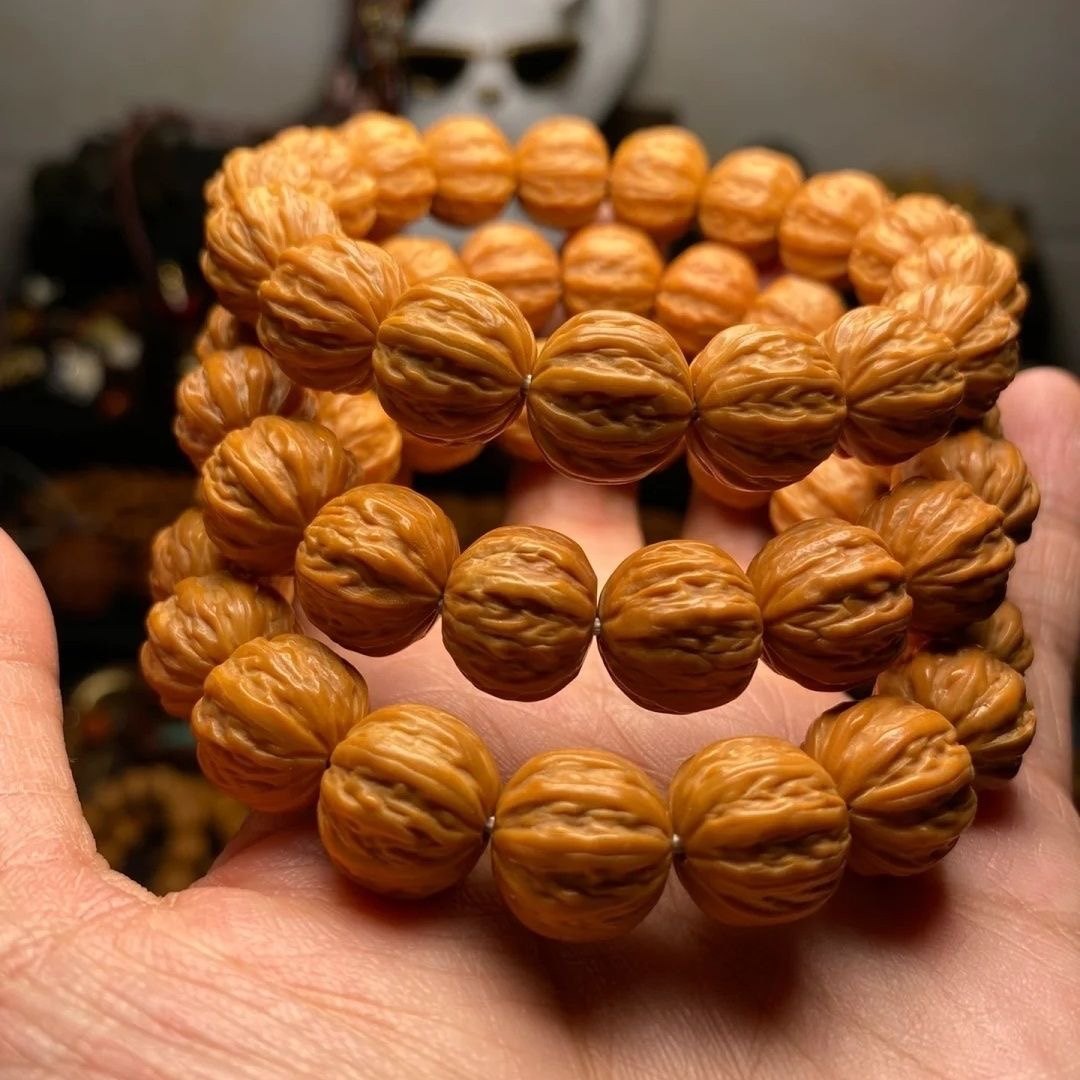 猴头京八棱手串雕刻核桃土豪串南瓜桩凤羽猴头原籽单圈文玩佛珠男