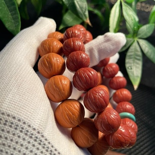 猴头核桃手串土豪猴头凤羽原皮原籽无修京八棱聚宝盆苹果园