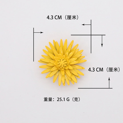 26年新款黄色皱菊胸针别针