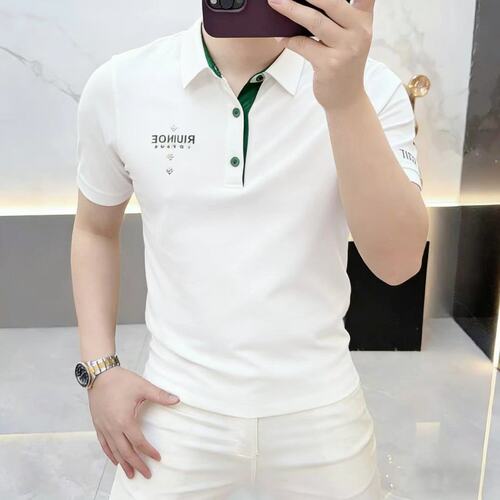 翻领短袖polo衫男士潮牌夏季t恤韩版修身2026新款刺绣轻奢体恤男