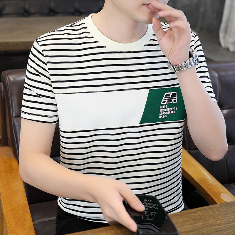 夏季短袖t恤男士2025新款字母潮牌潮流夏装男生时尚薄款半袖体恤