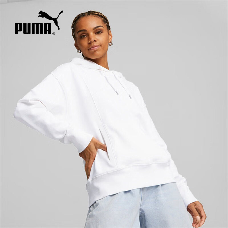 PUMA彪马连帽卫衣女装2023春季新款运动宽松套头衫676653-02