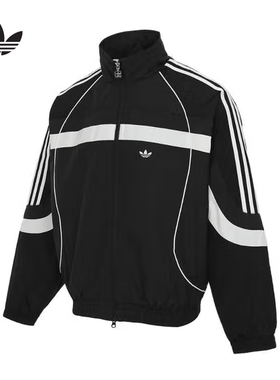 阿迪达斯三叶草2025春新年款复古双拉链运动夹克外套短棉服JN3796