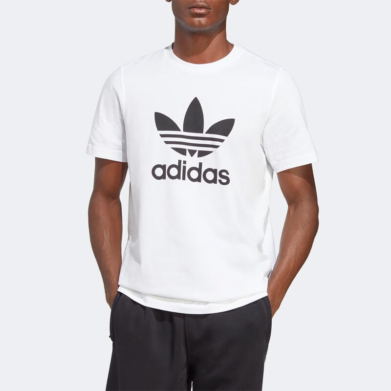 阿迪达斯三叶草圆领短袖男装2024夏新款运动服透气休闲T恤IA4816