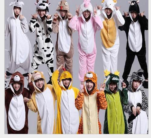 卡通动物学生演出连体睡衣