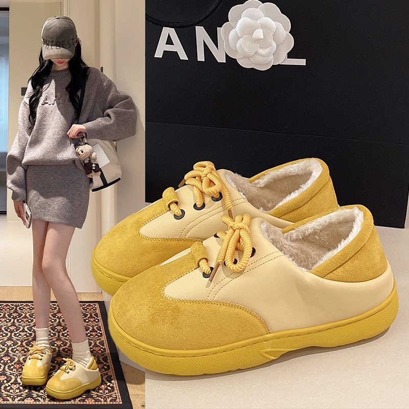 Youjump包跟保暖ins外穿厚底棉鞋