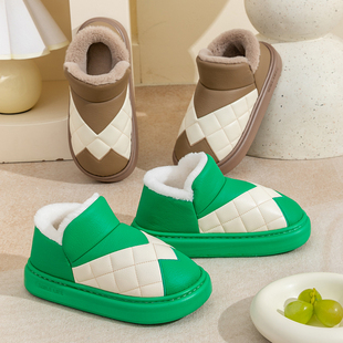 厚底防水居家棉鞋 包跟棉拖鞋 加绒加厚情侣时尚 秋冬季 女士2025新款
