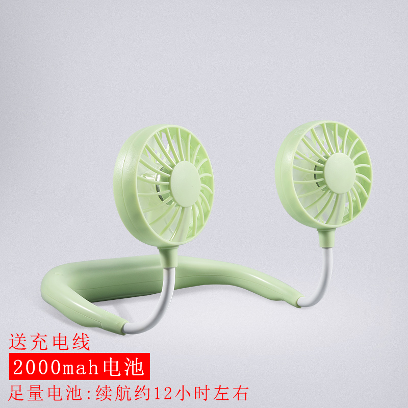 限时抢购可以挂脖子上的小风扇抖音网红耳机型运动随身懒人挂颈充电双头扇