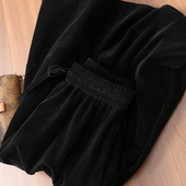 淘么淘 优雅光泽感丝绒抽绳松紧高腰A字遮肉伞裙半身裙 女星同款