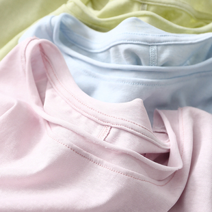 淘么淘 柔软天丝棉薄款 圆领后中缝卷边下摆长袖 T恤上衣 一触即爱