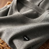 加厚磨毛内搭羊毛宽松爱心贴标圆领打底衫 淘么淘 松弛感穿搭 T恤