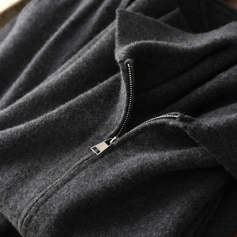 淘么淘 演绎静奢风 羊毛宽松半门襟翻领针织衫+阔腿裤套装 分开售