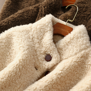 纯羊毛仿皮毛一体立领加厚中长外套女 单品 包包 时髦精 淘么淘