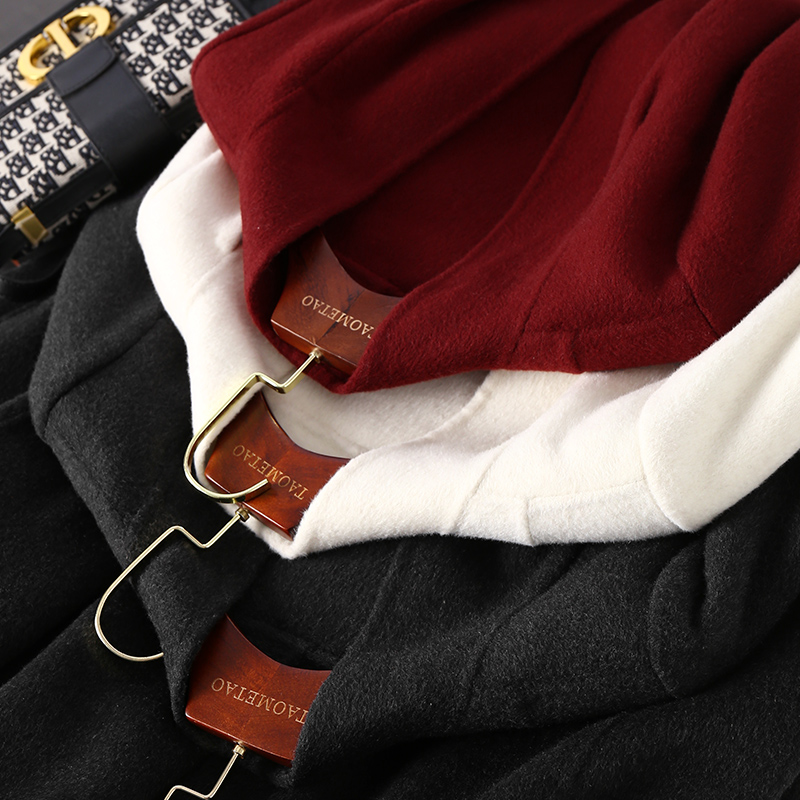 无扣羊绒+羊毛+天丝双面呢大衣