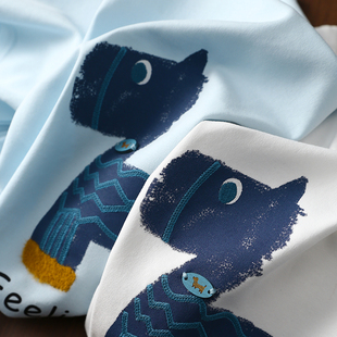 淘么淘 萌趣小马T 上衣T恤女春季 新款 减龄撞色印花圆领宽松短袖