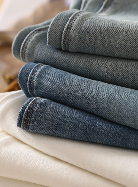 清凉一夏！黑ke技蚕丝牛仔！口碑面料/柔软有骨直筒老爹牛仔裤女