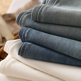 清凉一夏 口碑面料 柔软有骨直筒老爹牛仔裤 女 黑ke技蚕丝牛仔