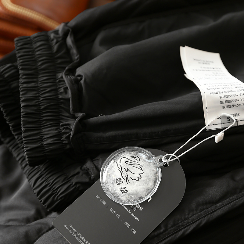 一条过冬 保暖90白鹅绒葫芦形衔缝抽绳松紧高腰直筒/束口羽绒裤女